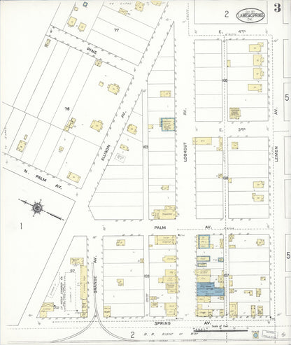 Sanborn Fire Insurance Map from La Mesa, San Diego County, California (1911), Sheet #0003 - Historic Sanborn Fire Insurance Map Print, vintage old map wall art, antique decor, genealogy gift, California California map