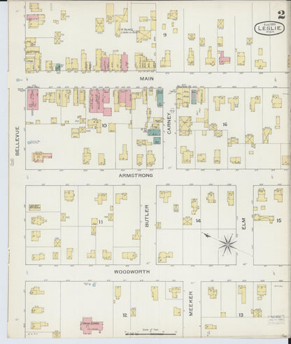 Sanborn Fire Insurance Map from Leslie, Ingham County, Michigan (1893), Sheet #0002 - Complete Map Set gallery image, historic Sanborn map, vintage wall art, Michigan Michigan