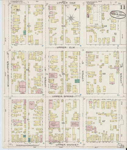 Sanborn Fire Insurance Map from New Albany, Floyd County, Indiana (1886), Sheet #0011 - Complete Map Set gallery image, historic Sanborn map, vintage wall art, Indiana Indiana