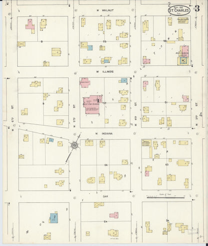 Sanborn Fire Insurance Map from Saint Charles, Kane County, Illinois (1912), Sheet #0003 - Complete Map Set gallery image, historic Sanborn map, vintage wall art, Illinois Illinois