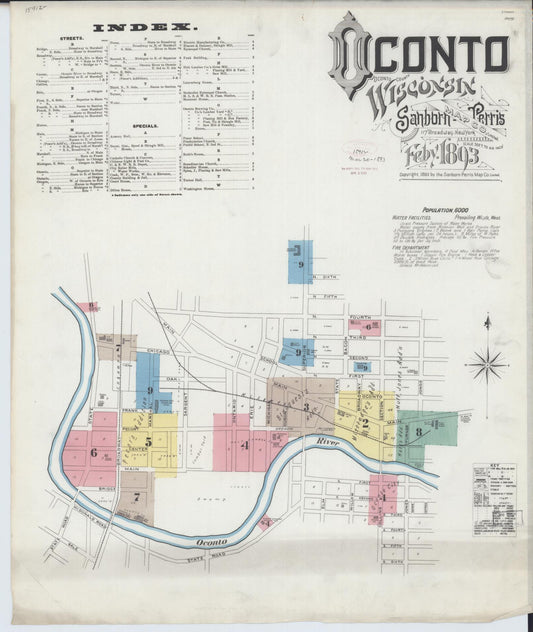 Oconto, Oconto County, Wisconsin (1893) – Sanborn Fire Insurance Map – Map View