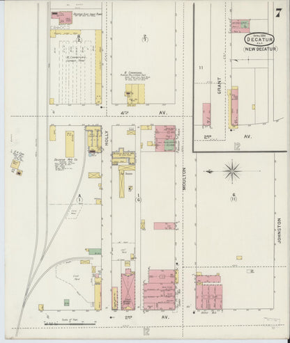 Sanborn Fire Insurance Map from Decatur, Morgan County, Alabama (1894), Sheet #0007 - Complete Map Set gallery image, historic Sanborn map, vintage wall art, Alabama Alabama
