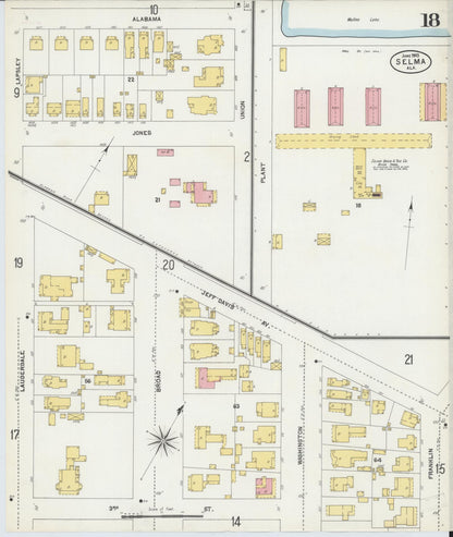 Sanborn Fire Insurance Map from Selma, Dallas County, Alabama (1903), Sheet #0018 - Complete Map Set gallery image, historic Sanborn map, vintage wall art, Alabama Alabama