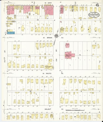 Sanborn Fire Insurance Map from Osawatomie, Miami County, Kansas (1913), Sheet #0006 - Complete Map Set gallery image, historic Sanborn map, vintage wall art, Kansas Kansas