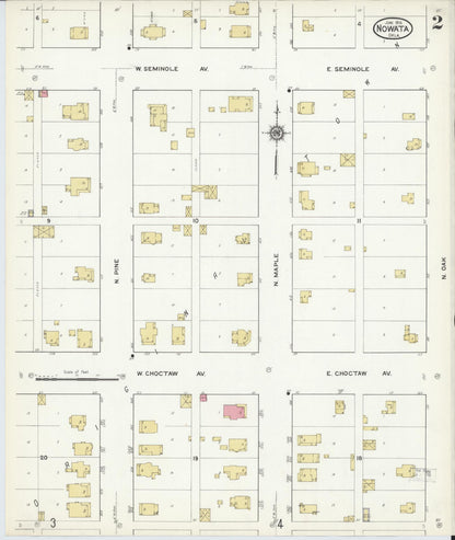 Sanborn Fire Insurance Map from Nowata, Nowata County, Oklahoma (1916), Sheet #0002 - Complete Map Set gallery image, historic Sanborn map, vintage wall art, Oklahoma Oklahoma
