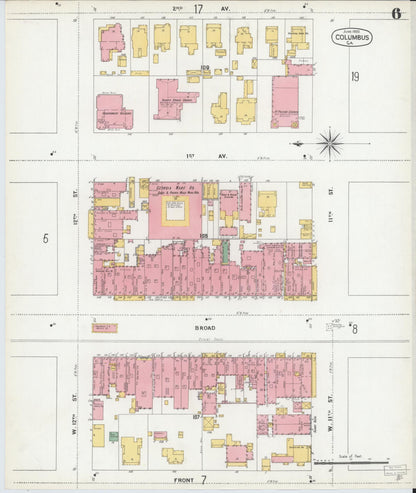 Sanborn Fire Insurance Map from Columbus, Muscogee County, Georgia (1900), Sheet #0006 - Complete Map Set gallery image, historic Sanborn map, vintage wall art, Georgia Georgia