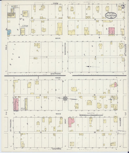 Sanborn Fire Insurance Map from Ironton, Iron County, Missouri (1914), Sheet #0002 - Complete Map Set gallery image, historic Sanborn map, vintage wall art, Missouri Missouri
