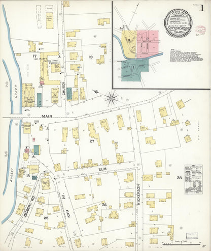 Sanborn Fire Insurance Map from Sutter Creek, Amador County, California (1895), Sheet #0001 - Complete Map Set gallery image, historic Sanborn map, vintage wall art, California California