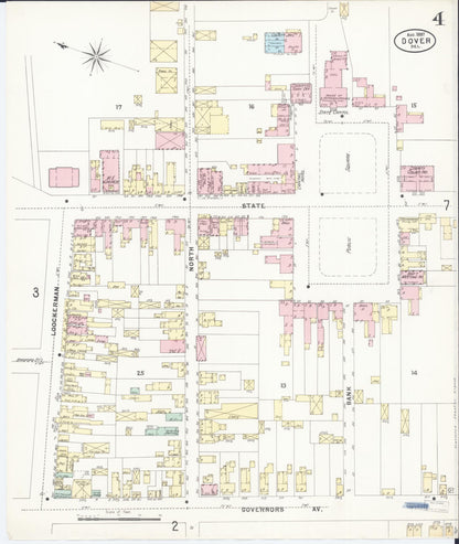 Sanborn Fire Insurance Map from Dover, Kent County, Delaware (1897), Sheet #0004 - Complete Map Set gallery image, historic Sanborn map, vintage wall art, Delaware Delaware
