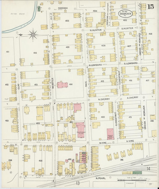 Sanborn Fire Insurance Map from Shamokin, Northumberland County, Pennsylvania (1901), Sheet #0015 - Historic Sanborn Fire Insurance Map Print, vintage old map wall art, antique decor, genealogy gift, Pennsylvania Pennsylvania map