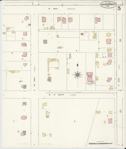 Sanborn Fire Insurance Map from American Fork, Utah County, Utah (1908), Sheet #0005 - Complete Map Set gallery image, historic Sanborn map, vintage wall art, American Fork Utah