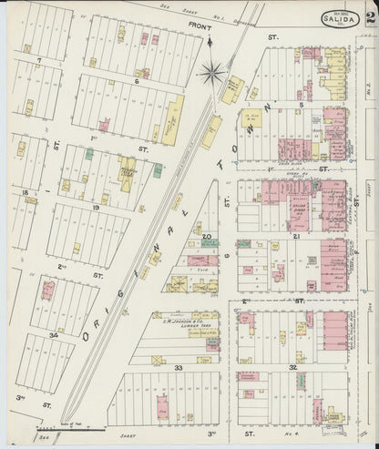 Sanborn Fire Insurance Map from Salida, Chaffee County, Colorado (1890), Sheet #0002 - Complete Map Set gallery image, historic Sanborn map, vintage wall art, Colorado Colorado