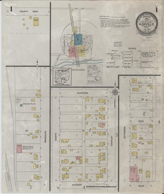Sanborn Fire Insurance Map from Ashville, Pickaway County, Ohio. (1926) – Historic Sanborn Fire Insurance Map Print