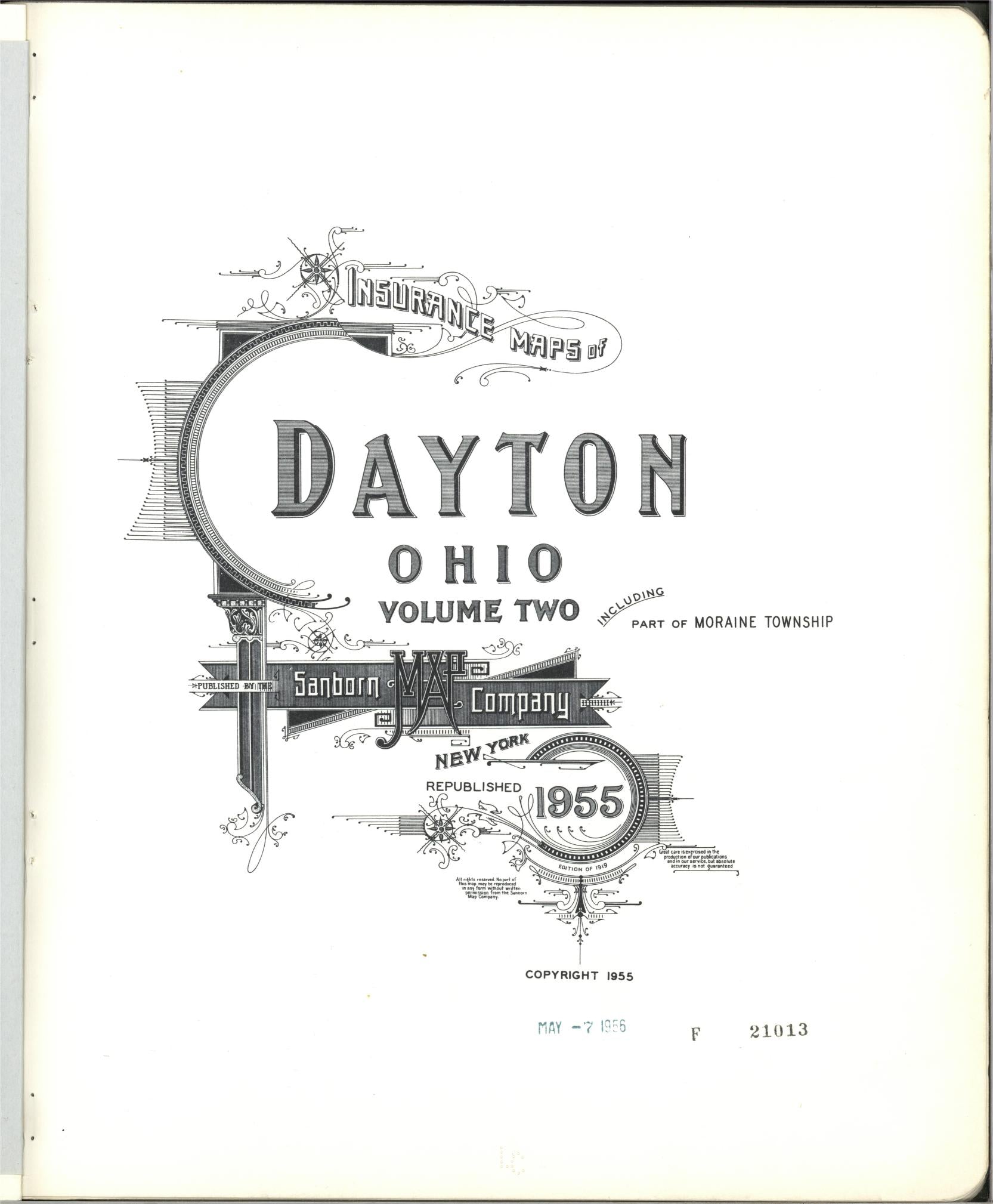 Sanborn Fire Insurance Map from Dayton, Montgomery County, Ohio (1955), Sheet #0001 - Complete Map Set gallery image, historic Sanborn map, vintage wall art, Ohio Ohio