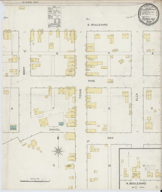 Sanborn Fire Insurance Map from Robeline, Natchitoches Parish, Louisiana. (1892) – Historic Sanborn Fire Insurance Map Print