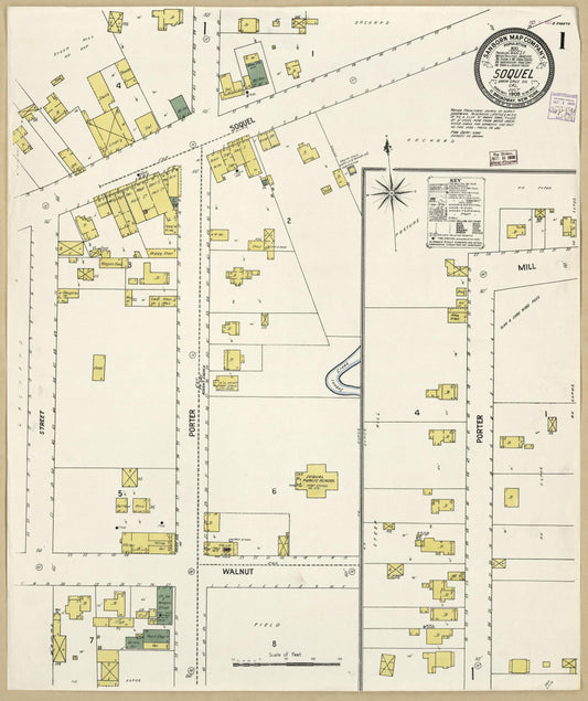 Sanborn Fire Insurance Map from Soquel, Santa Cruz County, California. (1908) – Historic Sanborn Fire Insurance Map Print