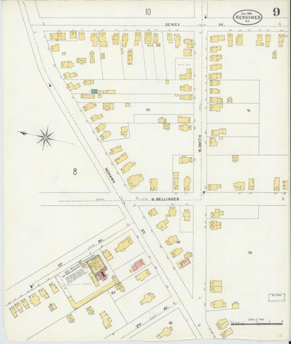 Sanborn Fire Insurance Map from Herkimer, Herkimer County, New York (1906), Sheet #0009 - Historic Sanborn Fire Insurance Map Print, vintage old map wall art, antique decor, genealogy gift, New York New York map