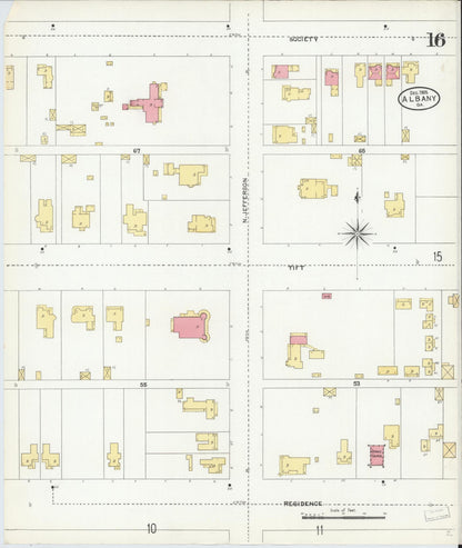 Sanborn Fire Insurance Map from Albany, Dougherty County, Georgia (1905), Sheet #0016 - Complete Map Set gallery image, historic Sanborn map, vintage wall art, Georgia Georgia