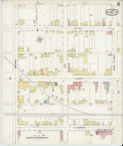 Sanborn Fire Insurance Map from Mount Joy, Lancaster County, Pennsylvania (1896), Sheet #0004 - Complete Map Set gallery image, historic Sanborn map, vintage wall art, Pennsylvania Pennsylvania