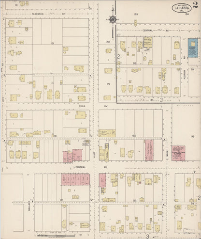 Sanborn Fire Insurance Map from La Habra, Orange County, California (1920), Sheet #0002 - Historic Sanborn Fire Insurance Map Print, vintage old map wall art, antique decor, genealogy gift, California California map