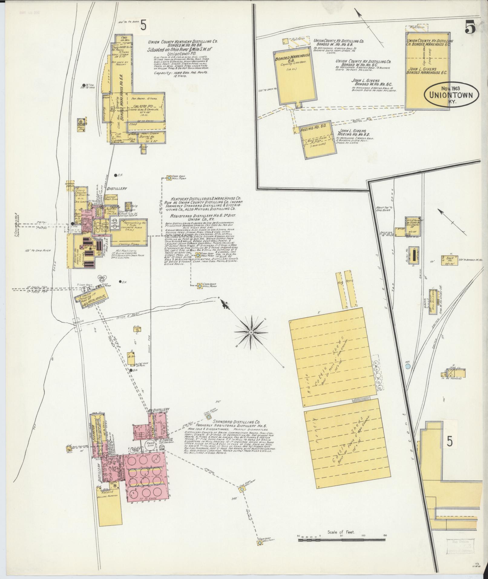 Sanborn Fire Insurance Map from Uniontown, Union County, Kentucky (1903), Sheet #0005 - Historic Sanborn Fire Insurance Map Print, vintage old map wall art, antique decor, genealogy gift, Kentucky Kentucky map