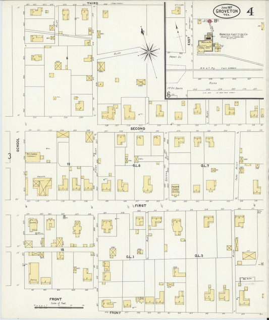 Sanborn Fire Insurance Map from Groveton, Trinity County, Texas (1907), Sheet #0004 - Historic Sanborn Fire Insurance Map Print, vintage old map wall art, antique decor, genealogy gift, Texas Texas map