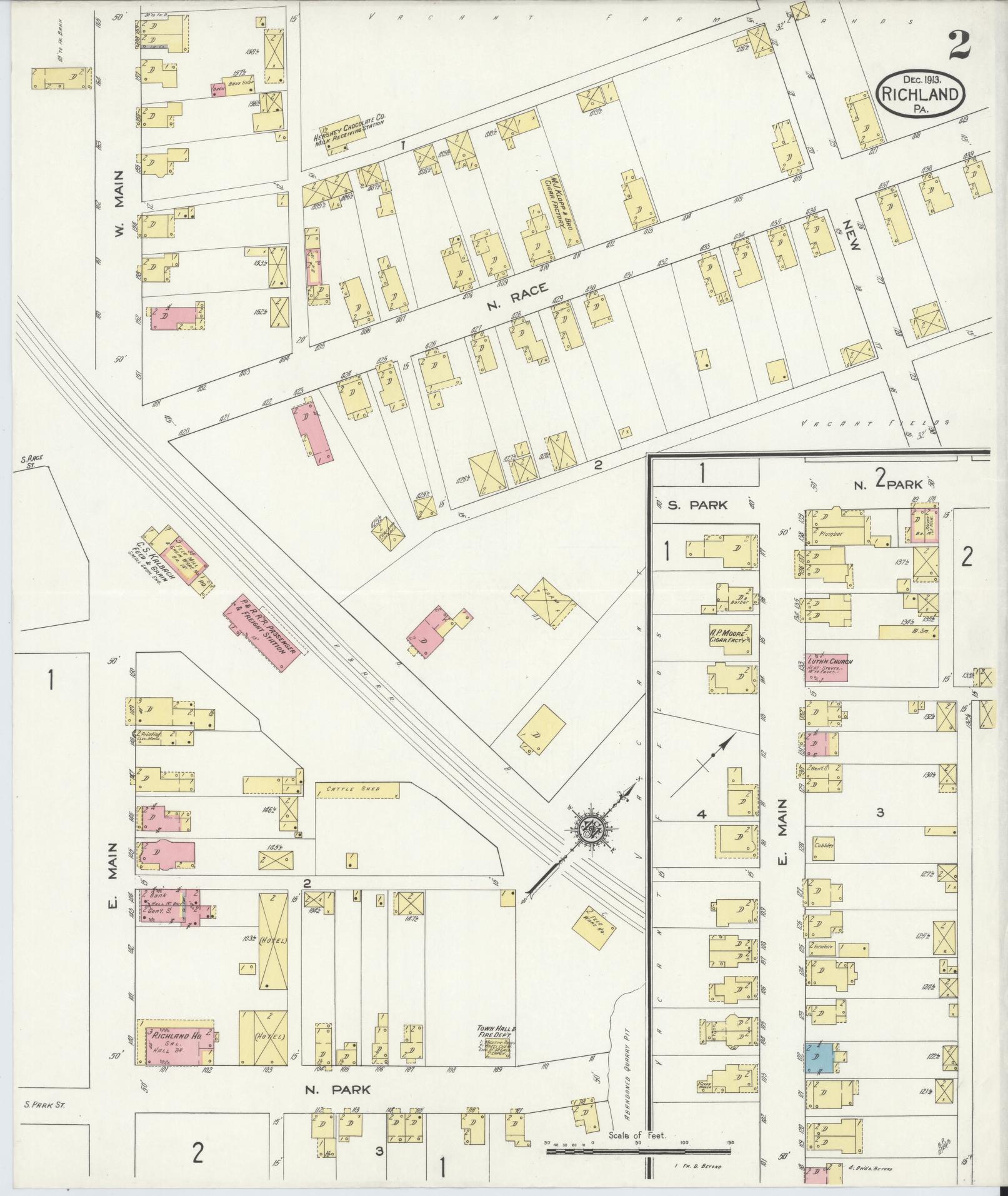 Sanborn Fire Insurance Map from Richland, Lebanon County, Pennsylvania (1913), Sheet #0002 - Complete Map Set gallery image, historic Sanborn map, vintage wall art, Pennsylvania Pennsylvania
