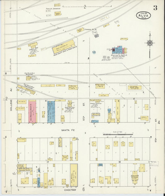 Sanborn Fire Insurance Map from Alva, Woods County, Oklahoma (1914), Sheet #0003 - Historic Sanborn Fire Insurance Map Print, vintage old map wall art, antique decor, genealogy gift, Oklahoma Oklahoma map
