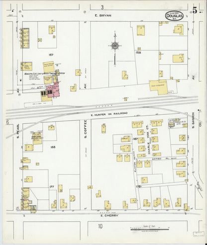 Sanborn Fire Insurance Map from Douglas, Coffee County, Georgia (1920), Sheet #0005 - Complete Map Set gallery image, historic Sanborn map, vintage wall art, Georgia Georgia