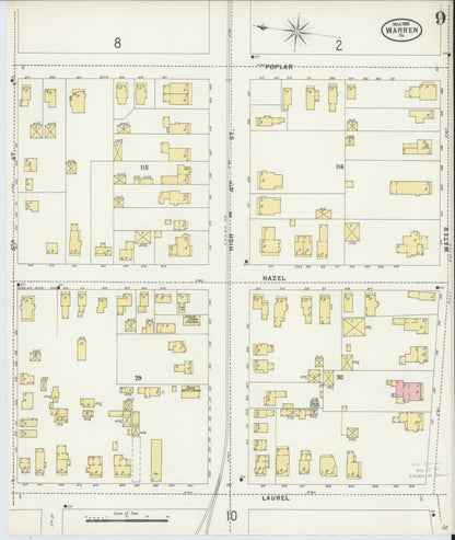 Sanborn Fire Insurance Map from Warren, Warren County, Pennsylvania (1898), Sheet #0009 - Complete Map Set gallery image, historic Sanborn map, vintage wall art, Pennsylvania Pennsylvania