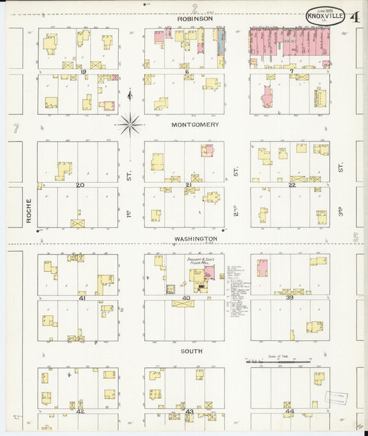 Sanborn Fire Insurance Map from Knoxville, Marion County, Iowa (1893), Sheet #0004 - Historic Sanborn Fire Insurance Map Print, vintage old map wall art