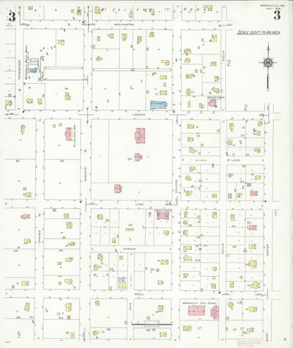 Sanborn Fire Insurance Map from Marionville, Lawrence County, Missouri (1938), Sheet #0003 - Complete Map Set gallery image, historic Sanborn map, vintage wall art, Missouri Missouri