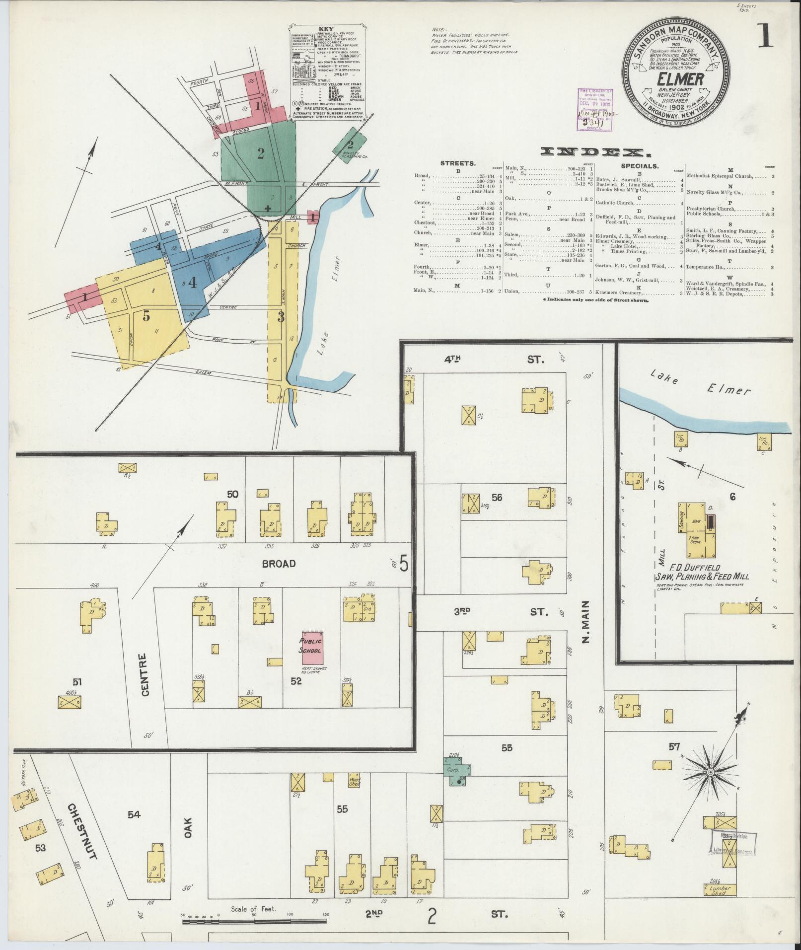 Sanborn Fire Insurance Map from Elmer, Salem County, New Jersey. (1902) – Historic Sanborn Fire Insurance Map Print