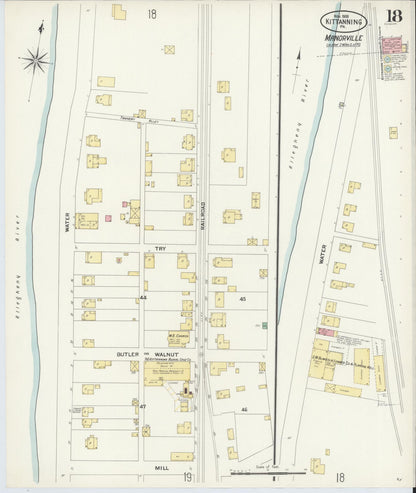 Sanborn Fire Insurance Map from Kittanning, Armstrong County, Pennsylvania (1909), Sheet #0018 - Complete Map Set gallery image, historic Sanborn map, vintage wall art, Pennsylvania Pennsylvania