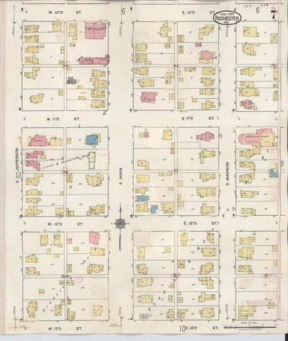 Sanborn Fire Insurance Map from Rochester, Fulton County, Indiana (1942), Sheet #0007 - Complete Map Set gallery image, historic Sanborn map, vintage wall art, Indiana Indiana