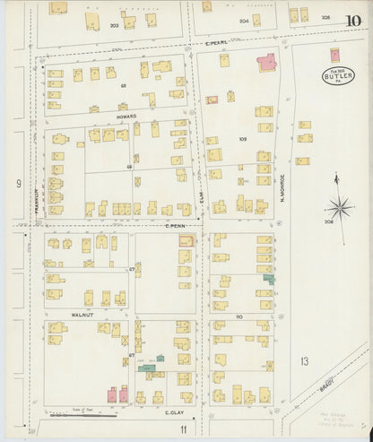 Sanborn Fire Insurance Map from Butler, Butler County, Pennsylvania (1906), Sheet #0010 - Complete Map Set gallery image, historic Sanborn map, vintage wall art, Pennsylvania Pennsylvania