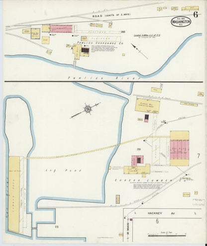 Sanborn Fire Insurance Map from Washington, Beaufort County, North Carolina (1916), Sheet #0006 - Complete Map Set gallery image, historic Sanborn map, vintage wall art, North Carolina North Carolina