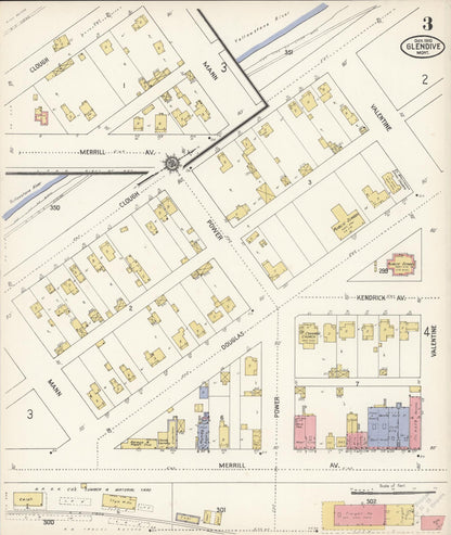 Sanborn Fire Insurance Map from Glendive, Dawson County, Montana (1910), Sheet #0003 - Complete Map Set gallery image, historic Sanborn map, vintage wall art, Montana Montana
