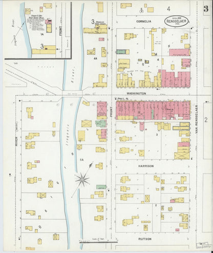 Sanborn Fire Insurance Map from Rensselaer, Jasper County, Indiana (1899), Sheet #0003 - Complete Map Set gallery image, historic Sanborn map, vintage wall art, Indiana Indiana