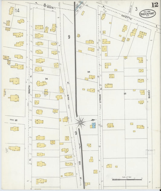 Sanborn Fire Insurance Map from Brockport, Monroe County, New York (1904), Sheet #0012 - Historic Sanborn Fire Insurance Map Print, vintage old map wall art, antique decor, genealogy gift, New York New York map