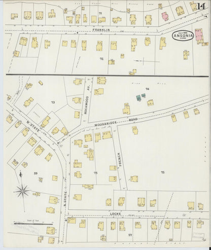 Sanborn Fire Insurance Map from Ansonia, New Haven County, Connecticut (1895), Sheet #0014 - Complete Map Set gallery image, historic Sanborn map, vintage wall art, Connecticut Connecticut