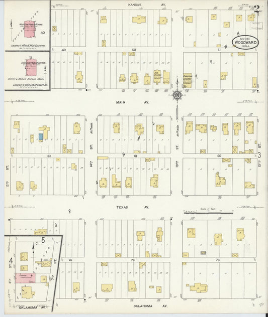 Sanborn Fire Insurance Map from Woodward, Woodward County, Oklahoma (1911), Sheet #0002 - Historic Sanborn Fire Insurance Map Print, vintage old map wall art, antique decor, genealogy gift, Oklahoma Oklahoma map