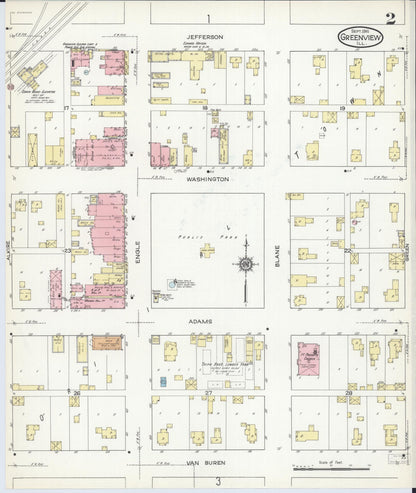 Sanborn Fire Insurance Map from Greenview, Menard County, Illinois (1914), Sheet #0002 - Complete Map Set gallery image, historic Sanborn map, vintage wall art, Illinois Illinois