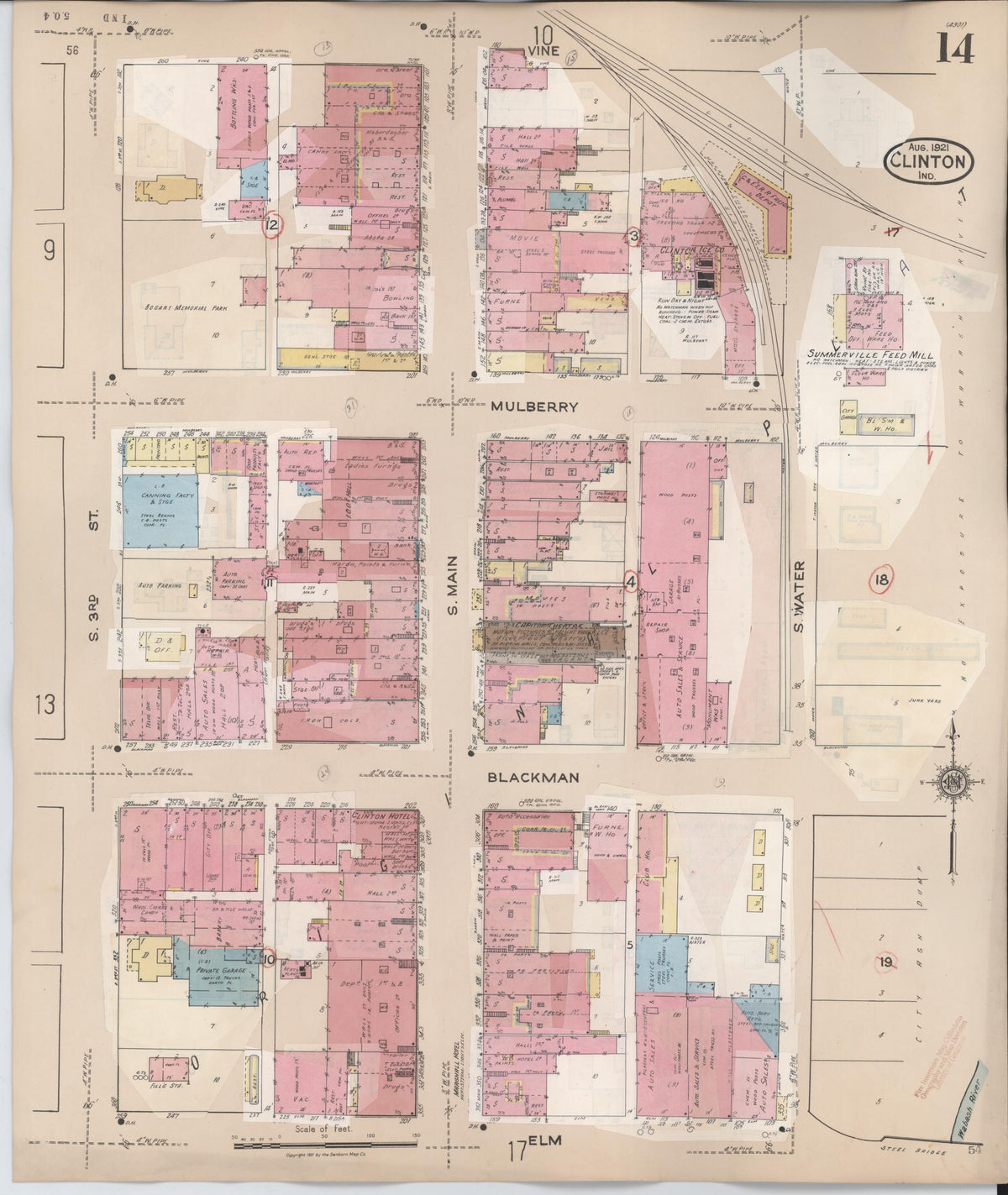 Sanborn Fire Insurance Map from Clinton, Vermillion County, Indiana (1947), Sheet #0014 - Historic Sanborn Fire Insurance Map Print, vintage old map wall art, antique decor, genealogy gift, Indiana Indiana map