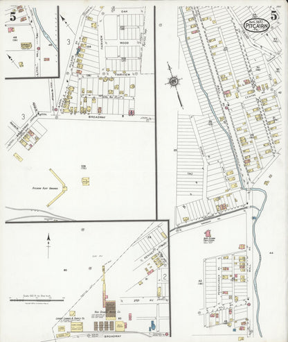 Sanborn Fire Insurance Map from Pitcairn, Allegheny County, Pennsylvania (1927), Sheet #0005 - Historic Sanborn Fire Insurance Map Print, vintage old map wall art, antique decor, genealogy gift, Pennsylvania Pennsylvania map