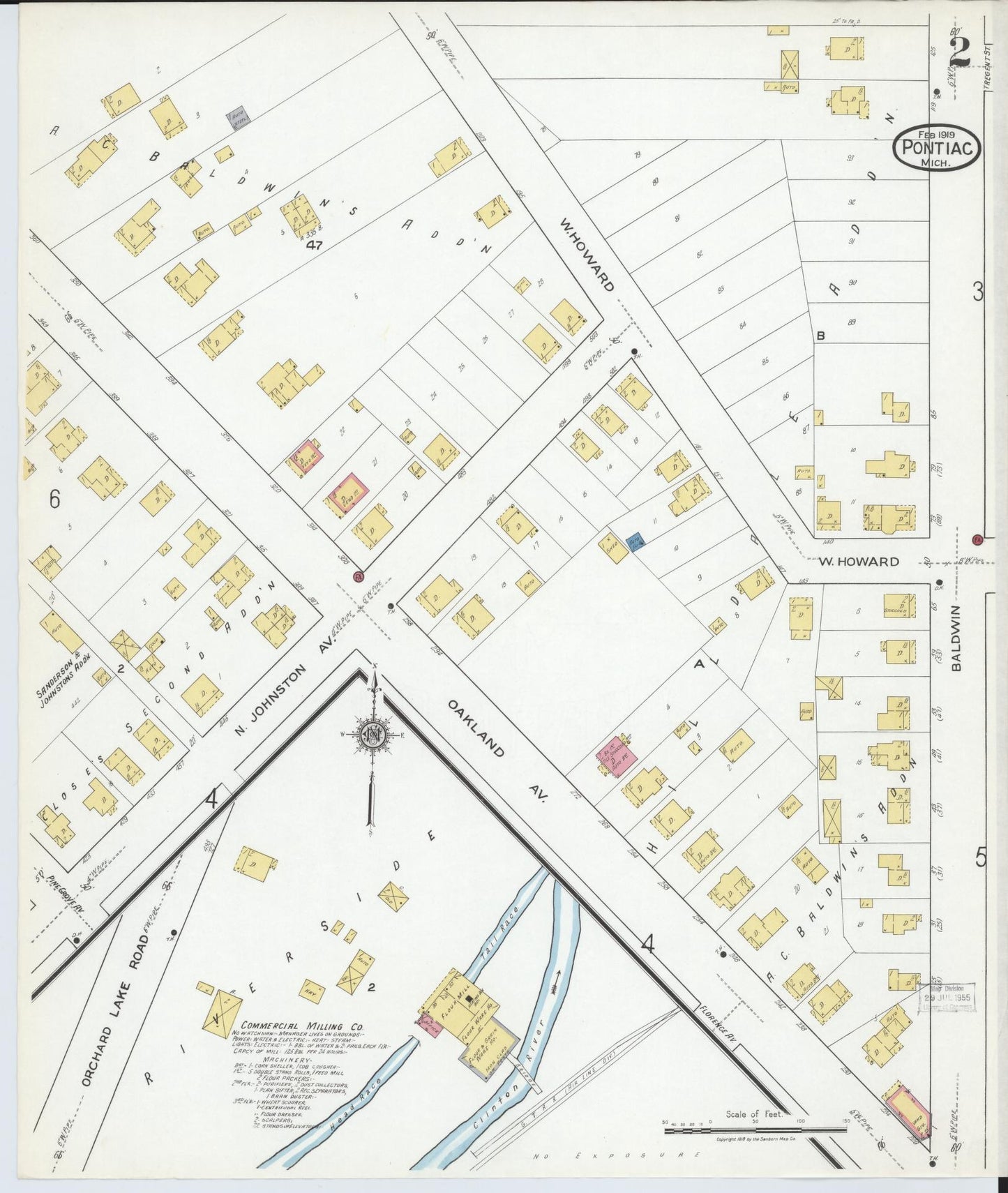 Sanborn Fire Insurance Map from Pontiac, Oakland County, Michigan (1919), Sheet #0002 - Complete Map Set gallery image, historic Sanborn map, vintage wall art, Michigan Michigan