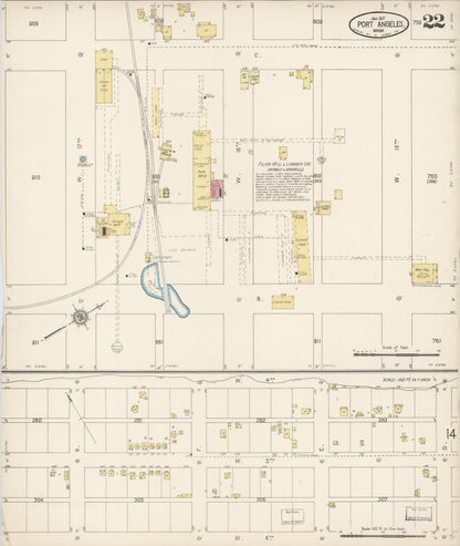 Sanborn Fire Insurance Map from Port Angeles, Clallam County, Washington (1917), Sheet #0022 - Complete Map Set gallery image, historic Sanborn map, vintage wall art, Washington Washington