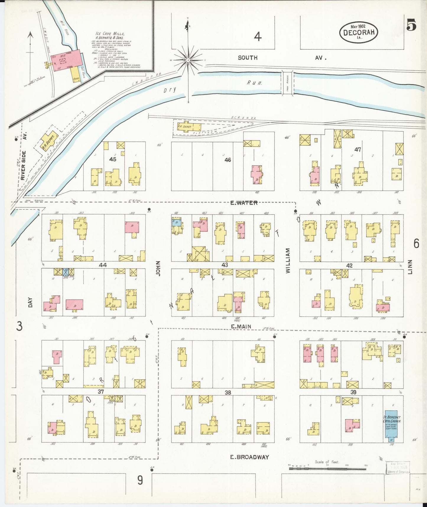 Sanborn Fire Insurance Map from Decorah, Winneshiek County, Iowa (1902), Sheet #0005 - Historic Sanborn Fire Insurance Map Print