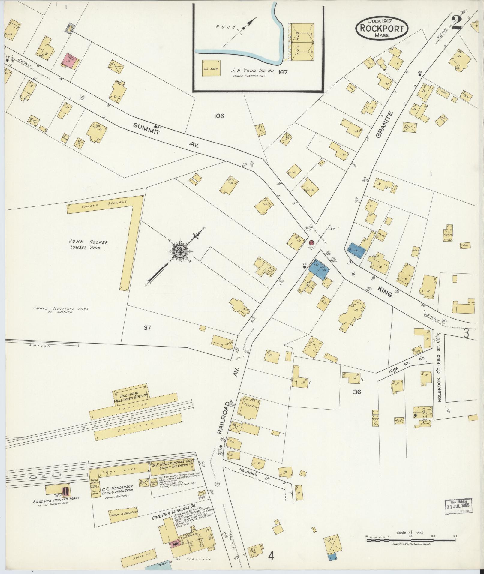 Sanborn Fire Insurance Map from Rockport, Essex County, Massachusetts (1917), Sheet #0002 - Complete Map Set gallery image, historic Sanborn map, vintage wall art, Massachusetts Massachusetts