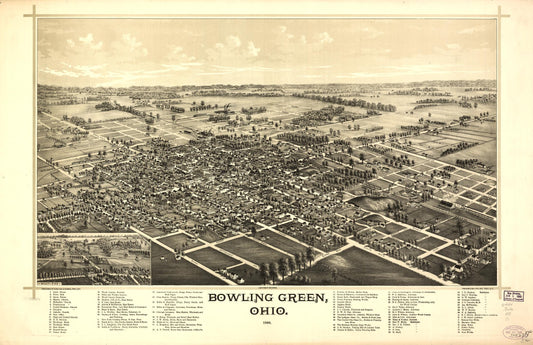 Bowling Green, Ohio 1888. (1888) – Historic Bird’s-Eye View Panorama Print